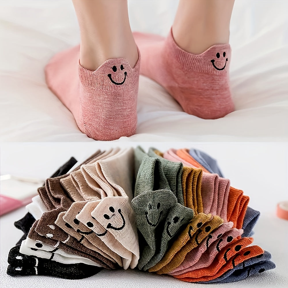 10 Pairs Women’s Embroidered Low Cut Ankle Socks Breathable Casual Socks