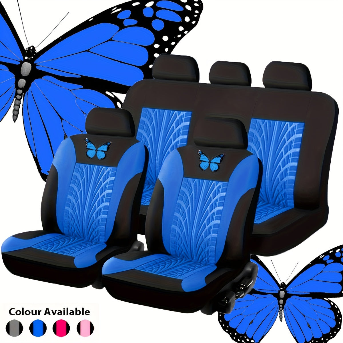 Universal Car Seat Cover 9-Piece Set for 5 Seats Breathable Fabric