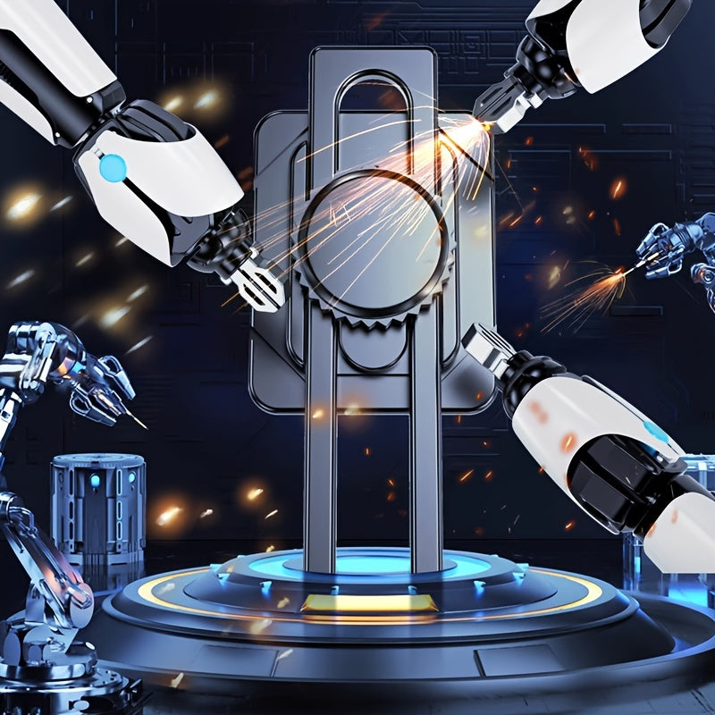 Car Phone Holder Aluminum Alloy Rotatable Scalable Square Dashboard Mount