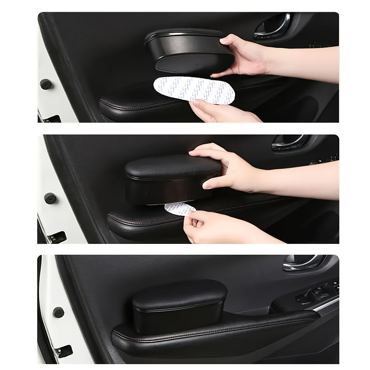 Universal Car Armrest Cushion with Storage Box and Riser for Men Women