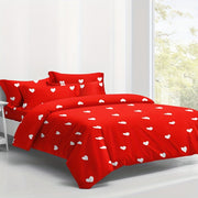 Brushed Duvet Cover with Love Print for Bedroom or Guest Room Polyester Woven Zipper Closure