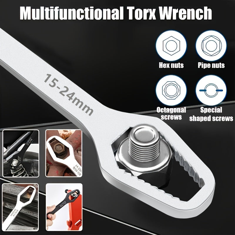 Multi-Functional Double Head Wrench Adjustable Hand Tool for Household Use