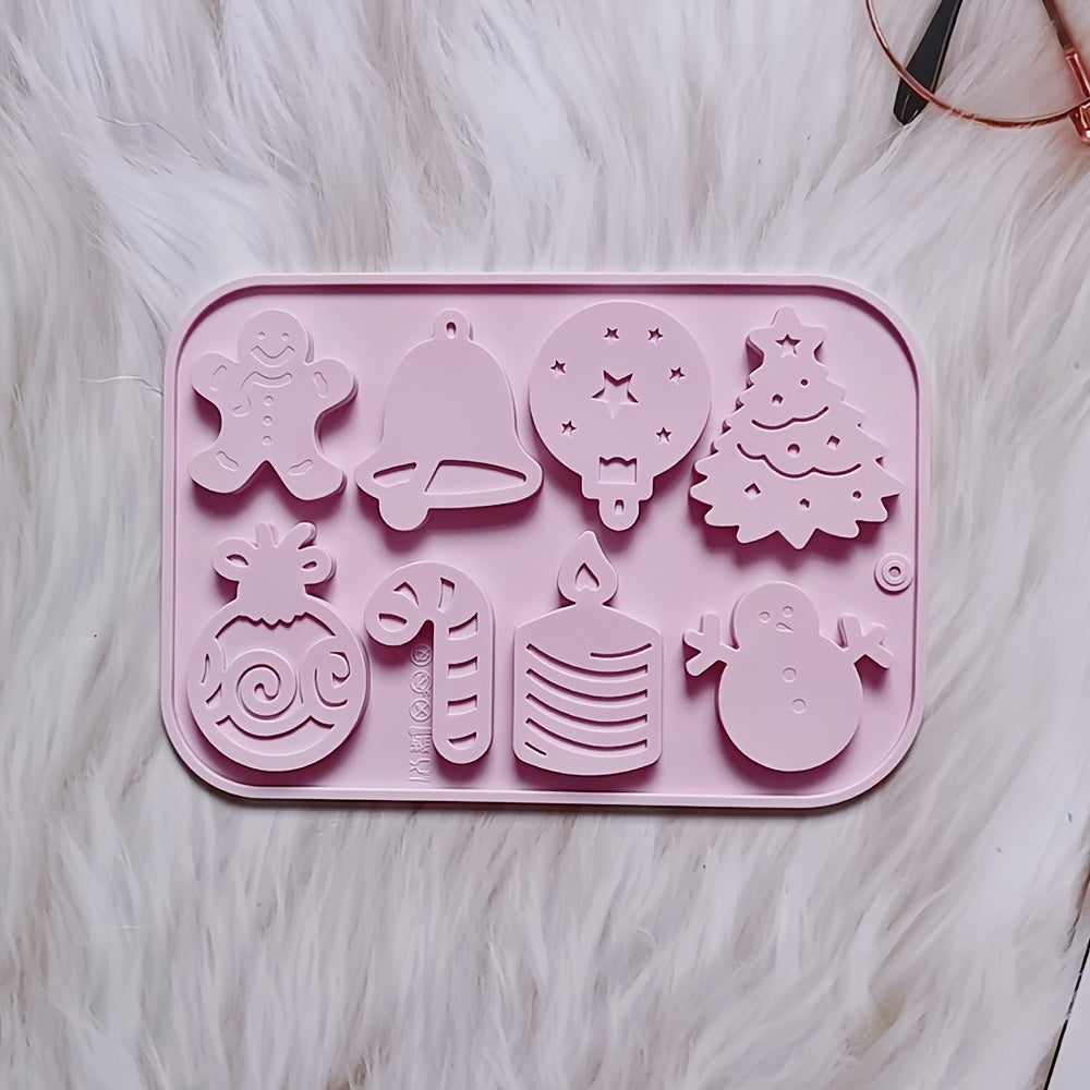 Christmas Silicone Cookie Mold 8 Cavities for Cakes Chocolates Biscuits and Candies