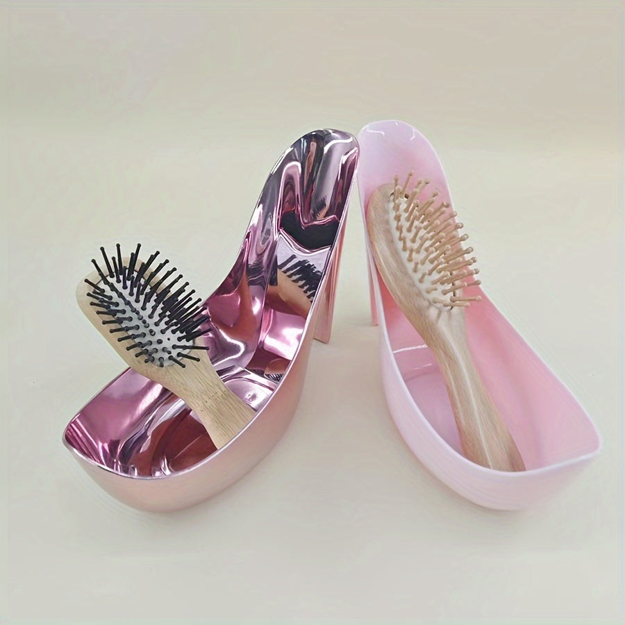 Caja de almacenamiento de cosméticos de diseño de tacones altos para organización de cuidado de la piel y maquillaje en el baño