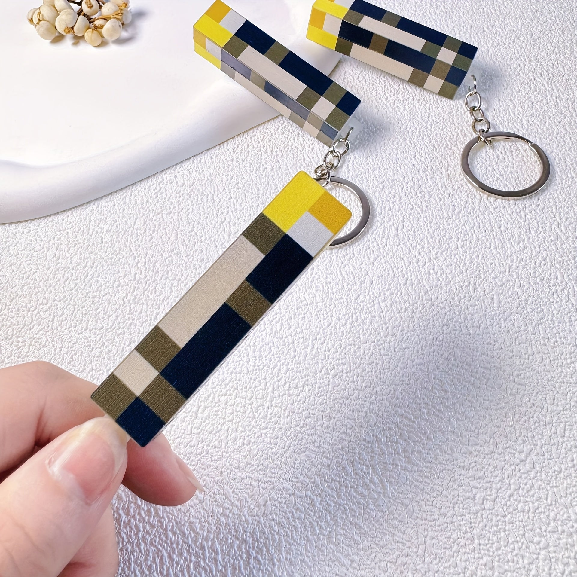 Anime Game Character Keychain with Built-in Flashlight PVC Durable Gift for Him