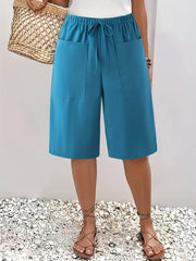 Шорты женские хлопковые повседневные с карманами больших размеров