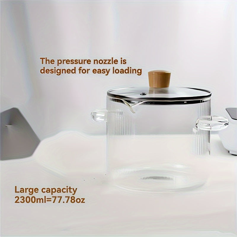 Katta hajmli borosilikat shisha saqlash konteyneri sho'rva va ovqat uchun