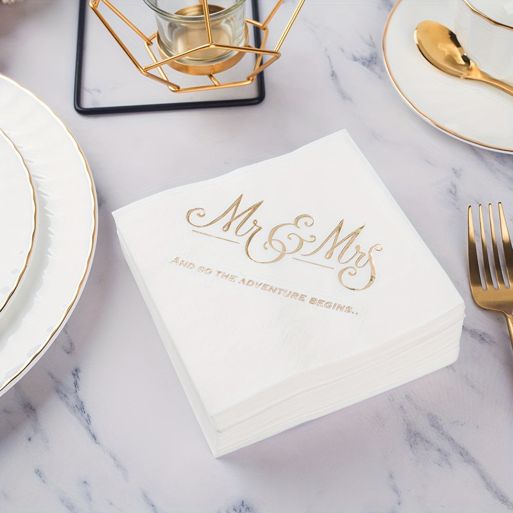 100 Disposable Napkins Light Luxury Colorful English Print for Parties Weddings Hotels