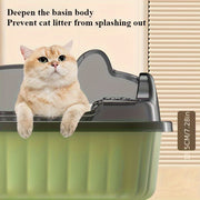 Large ABS Cat Litter Box with Splash Guard and Scoop in Multiple Colors