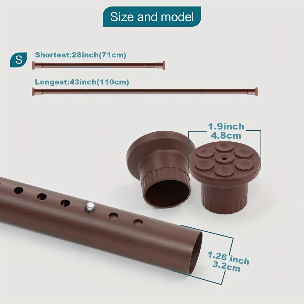 Adjustable Bathroom Partition Spring Rod Black White Brown No Drill Room Divider Shower Curtain