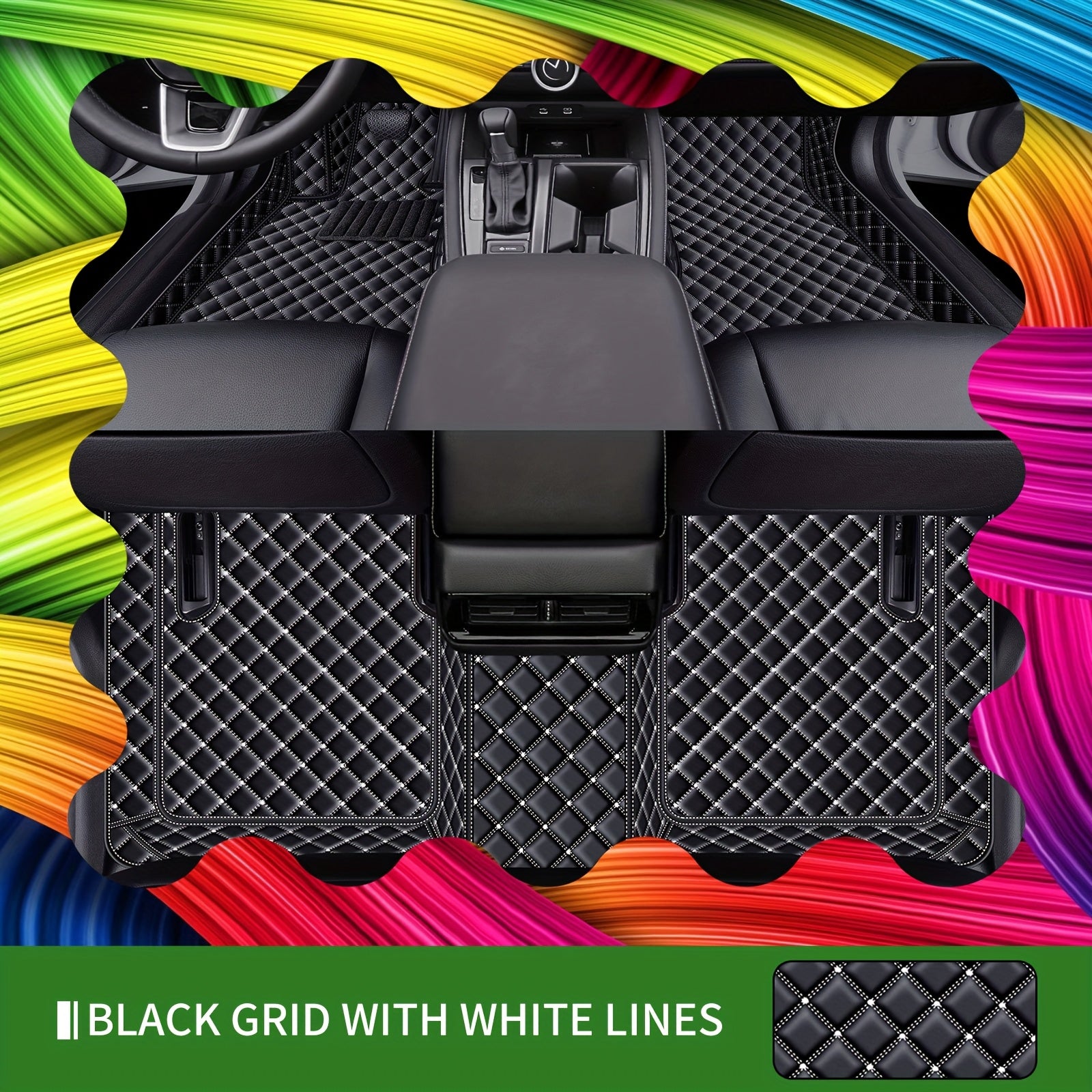 Car Floor Mats Three-Piece Set PU Leather Durable Easy to Clean for EV Models