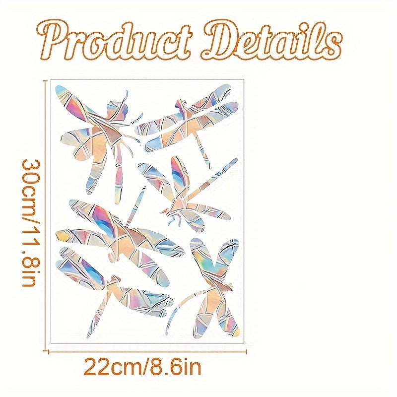 Блестящая радужная призматическая бабочка-ловец солнца - антистатичный декор для окон из ПВХ, наклейка на стекло для предотвращения столкновений дома и в офисе