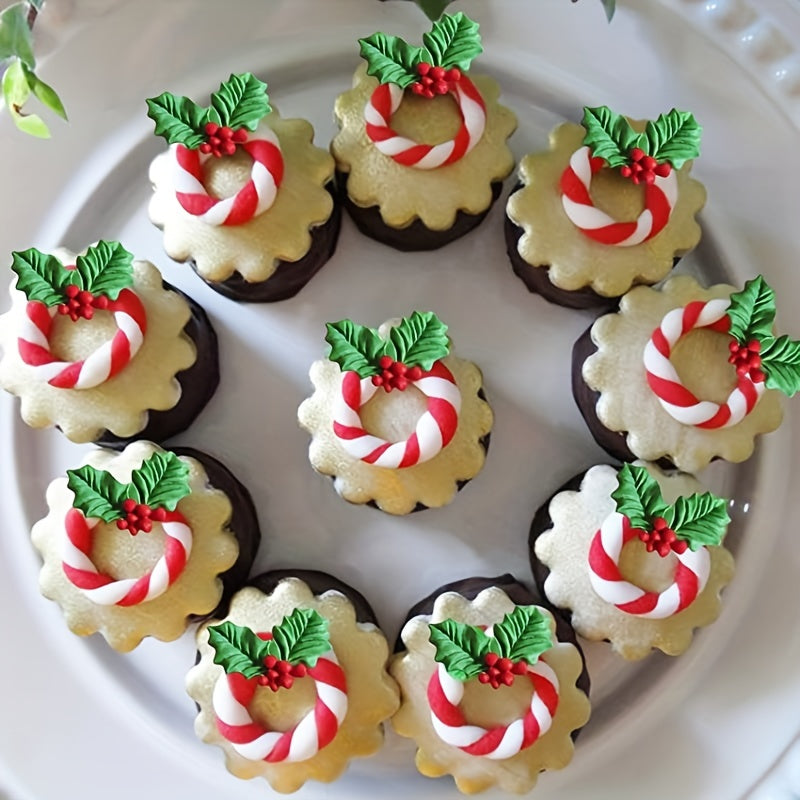 Christmas Holly Leaf Silicone Mold for Cake Decorating and Baking