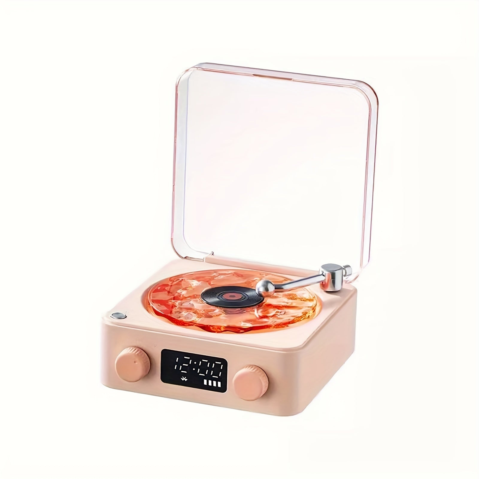 Vinyl Record Player with Wireless Speaker and Ocean Wave Lights for Music Lovers