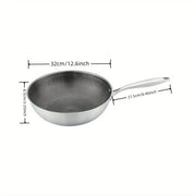 Lightweight Stainless Steel Wok Non-Stick Honeycomb Design Durable Scratch Heat Resistant Cooking Pan