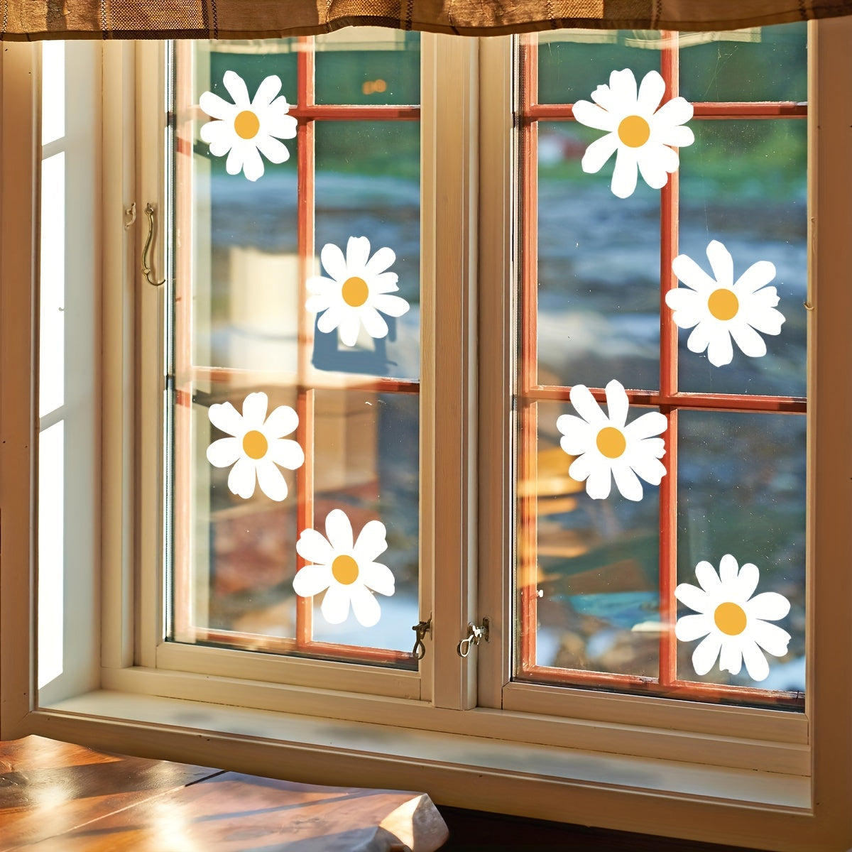 Modern Daisy Flower Window Decals Static Cling Reusable Glass Mirror Decor