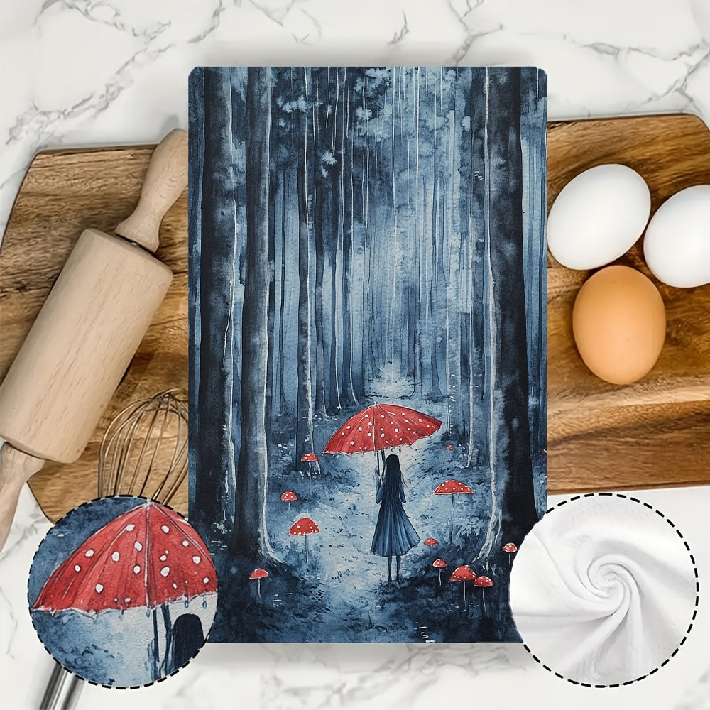 Juego de 2 toallas de cocina ultra suaves y absorbentes con diseño de selva lluviosa
