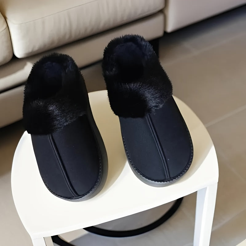 Zapatillas de invierno para mujer con suela gruesa antideslizante, lavables a mano, tela, suela de EVA