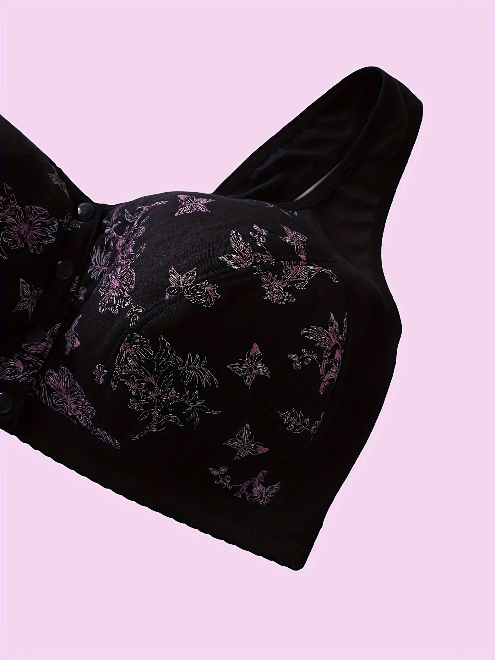 Women's Plus Size Floral Print Bras Seamless Front Closure Supportive