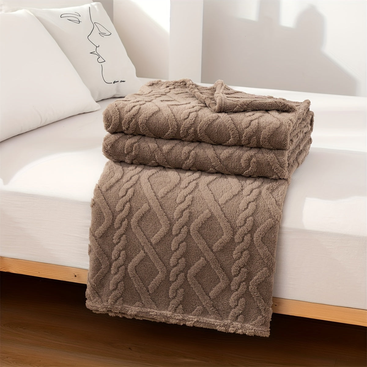 Cozy Embossed Sweater-Style Blanket for Winter and Holiday Occasions