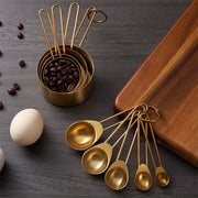 Set of 9 Stainless Steel Measuring Cups and Spoons for Baking and Cooking