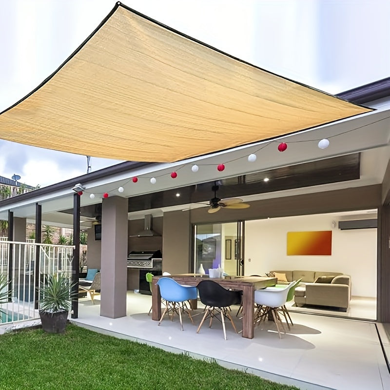 Bej Quyosh nuri uchun UV himoyalangan shisha tarmog'i, bog'lar, verandalar, balkonlar uchun bardoshli PE material