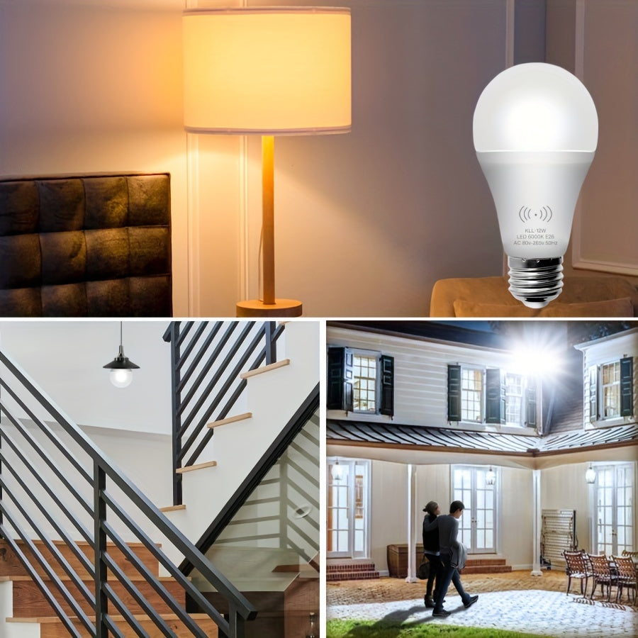 Motion Sensor LED Bulb 9W Dimmable 6000K White E26 800Lm Indoor Lighting