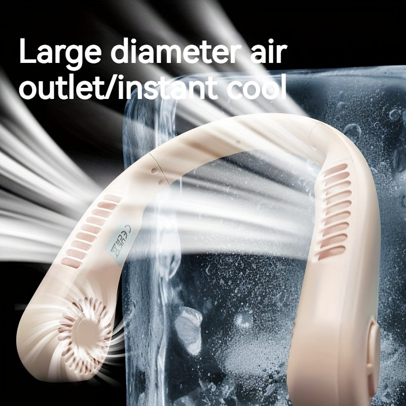 Large Diameter No-Blade Neck Fan with 5 Speed USB Rechargeable 360° Cooling