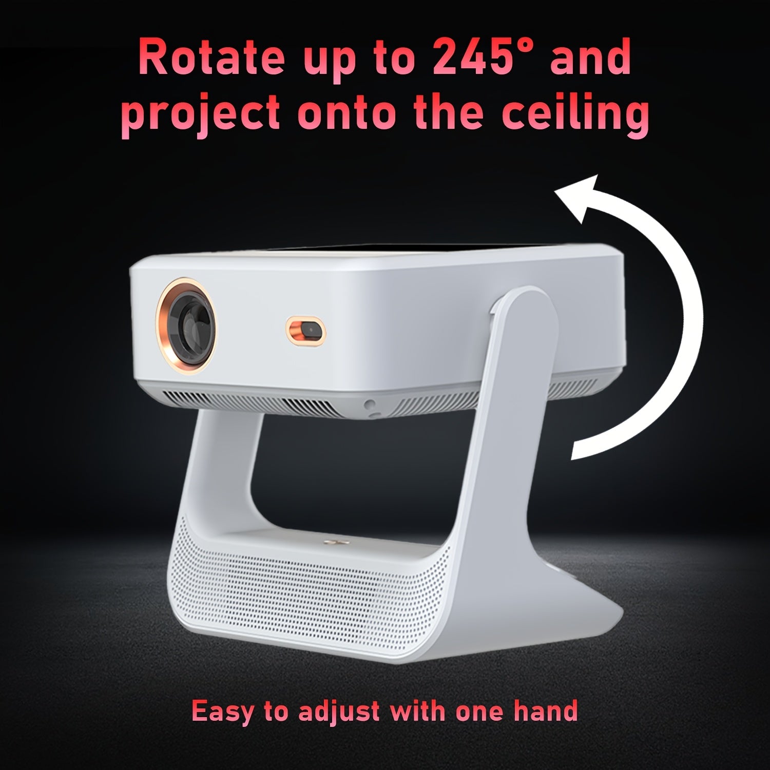 Proyector inteligente Android 12 Pantalla táctil 1080P compatible 4K para cine en casa