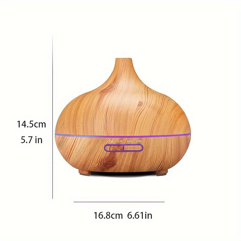 Large Capacity Soundwave Aromatherapy Diffuser with Realistic Wood Grain Design USB Powered