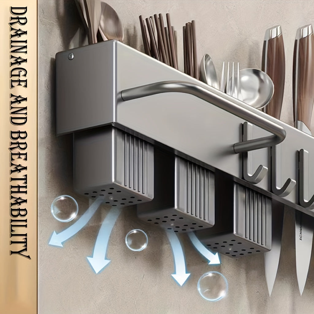 Soporte de cuchillos de cocina resistente para pared de acero al carbono, sostiene 12 utensilios