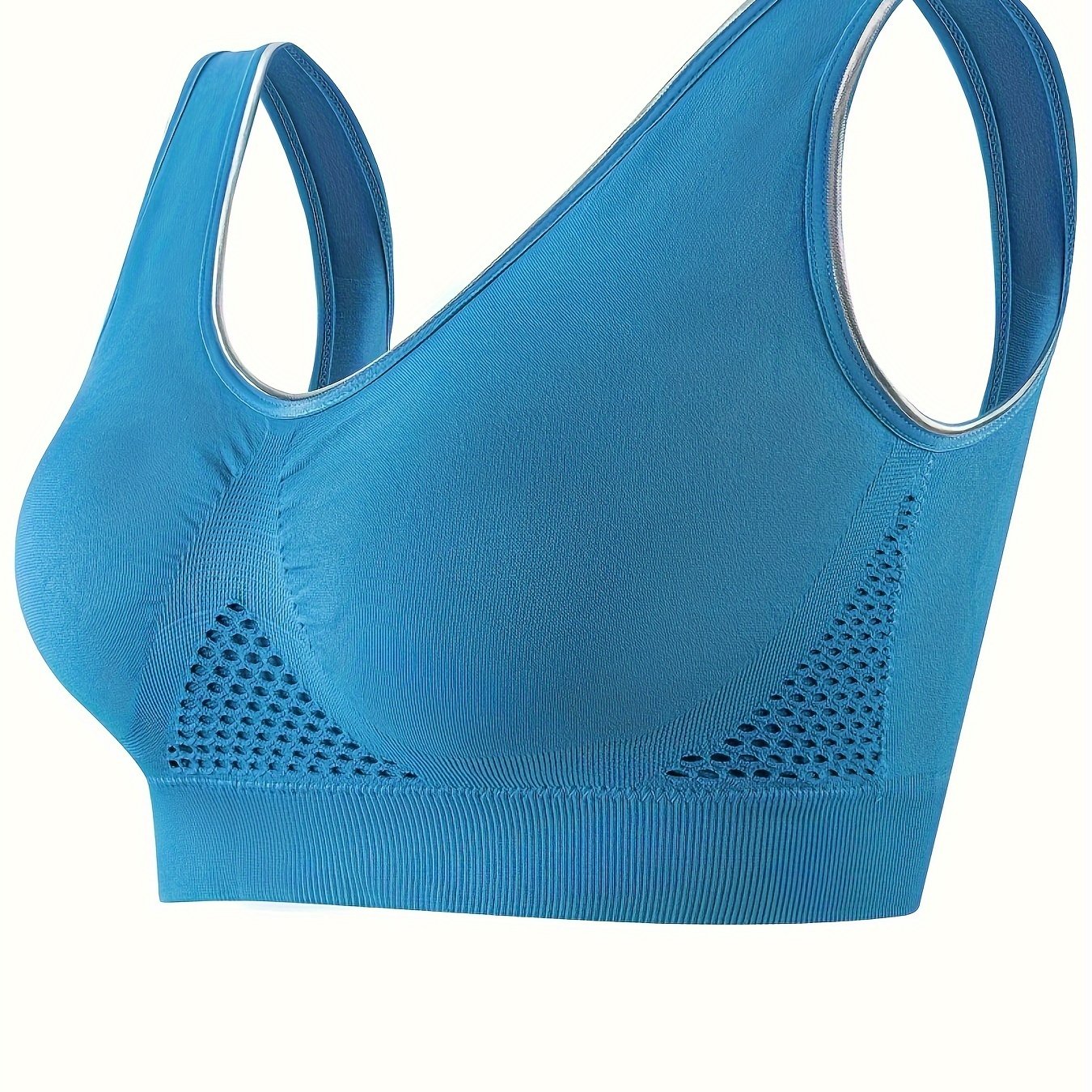 Women's Sports Bra Seamless Breathable Mesh Plus Size Workout Yoga Gym