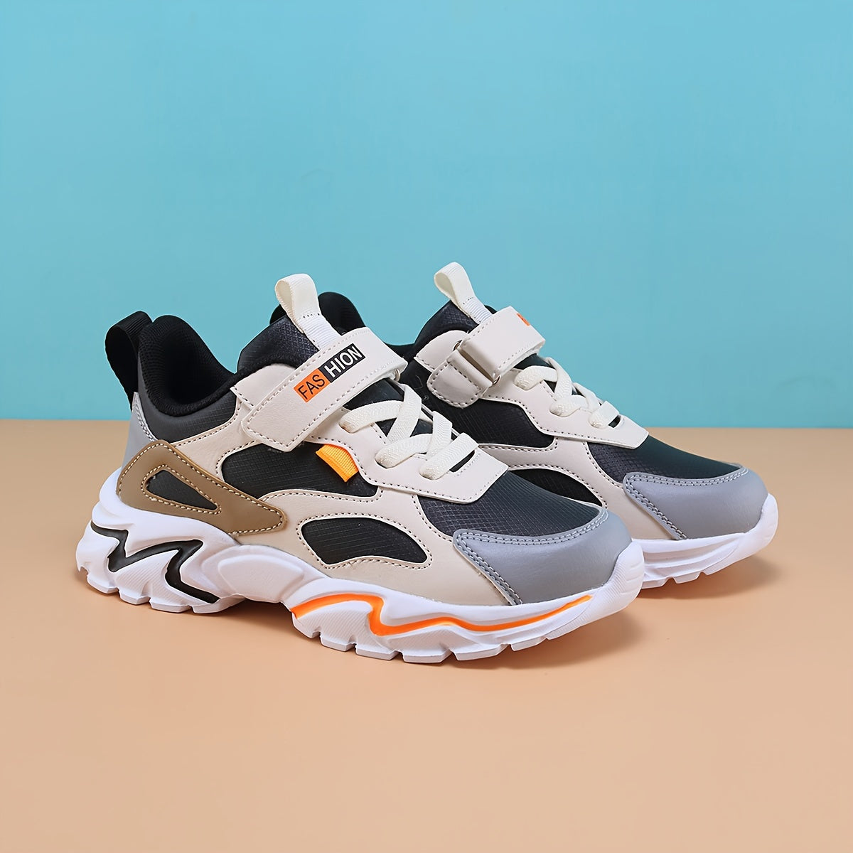 Kids Boys Chunky Sneakers Water-Resistant Lightweight Casual Shoes for Outdoor Activities