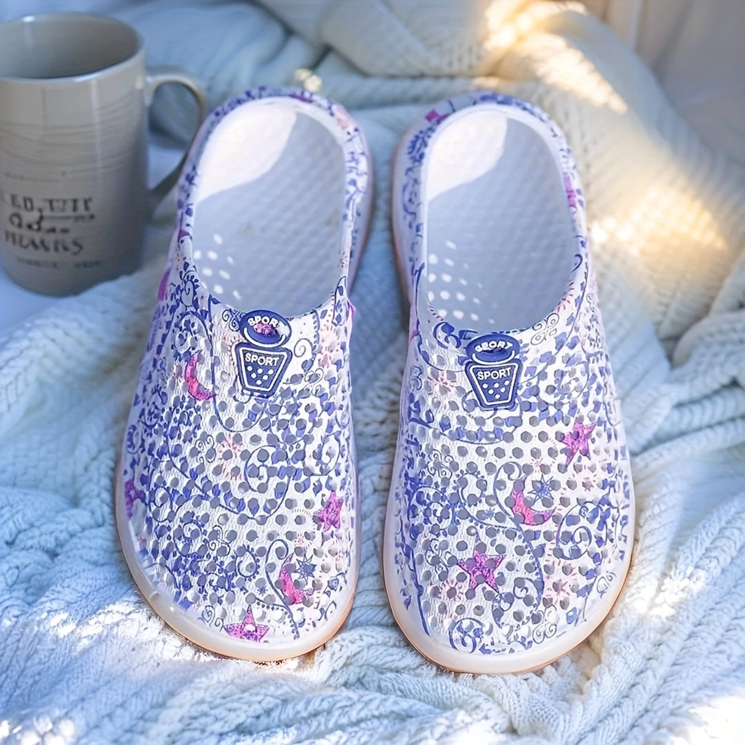 Women's Summer Shoes Breathable Star Moon Print Comfortable Footwear