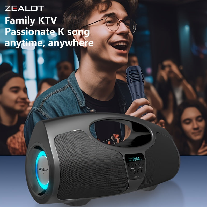 ZEALOT P1 40W Simsiz Dinamik, Mikrofon bilan, 7.2 Atrof-muhit Ovozi, Hi-Fi Yo'qotishsiz Ovoz, 16 Soat Ovoz Berish Vaqti, Ikki Stereo Stol Dinamik, Bass Kuchaytirish, Tugma Boshqaruvi, USB Type-C