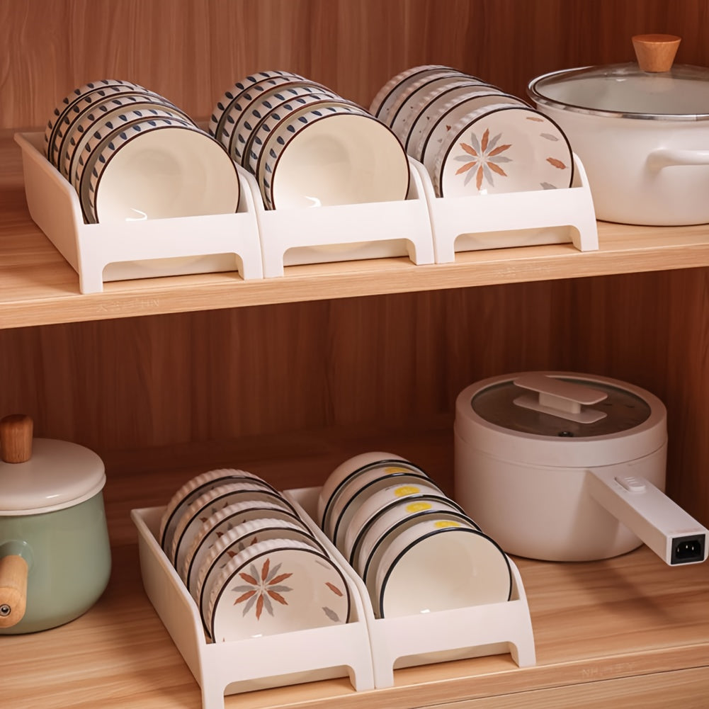 Dish Rack with Partitioned Design, Food Grade Plastic, Space-Saving Drying Shelf