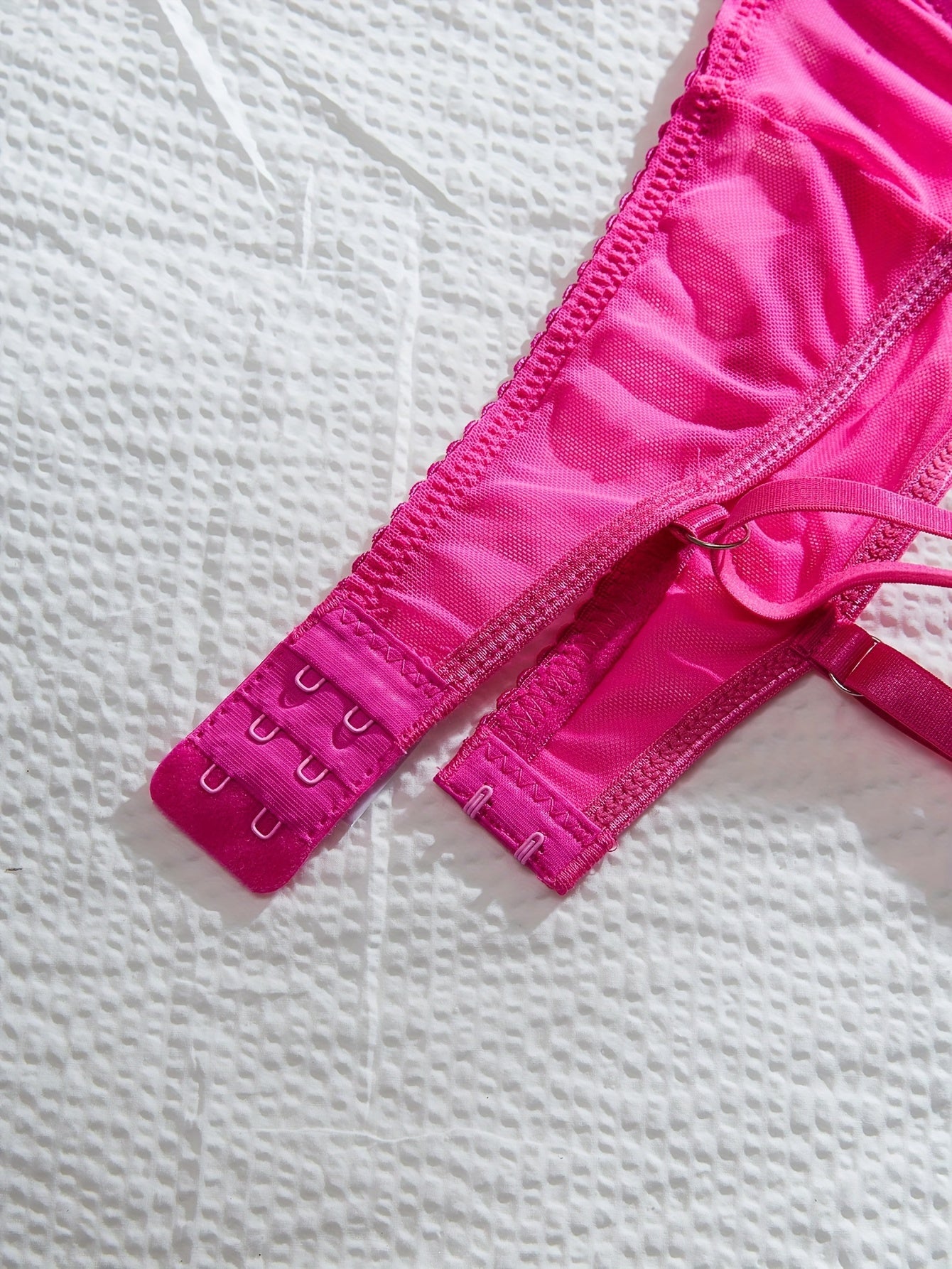 Lingerie Set with Lace Letter Print and Metal Chain for Women 2024