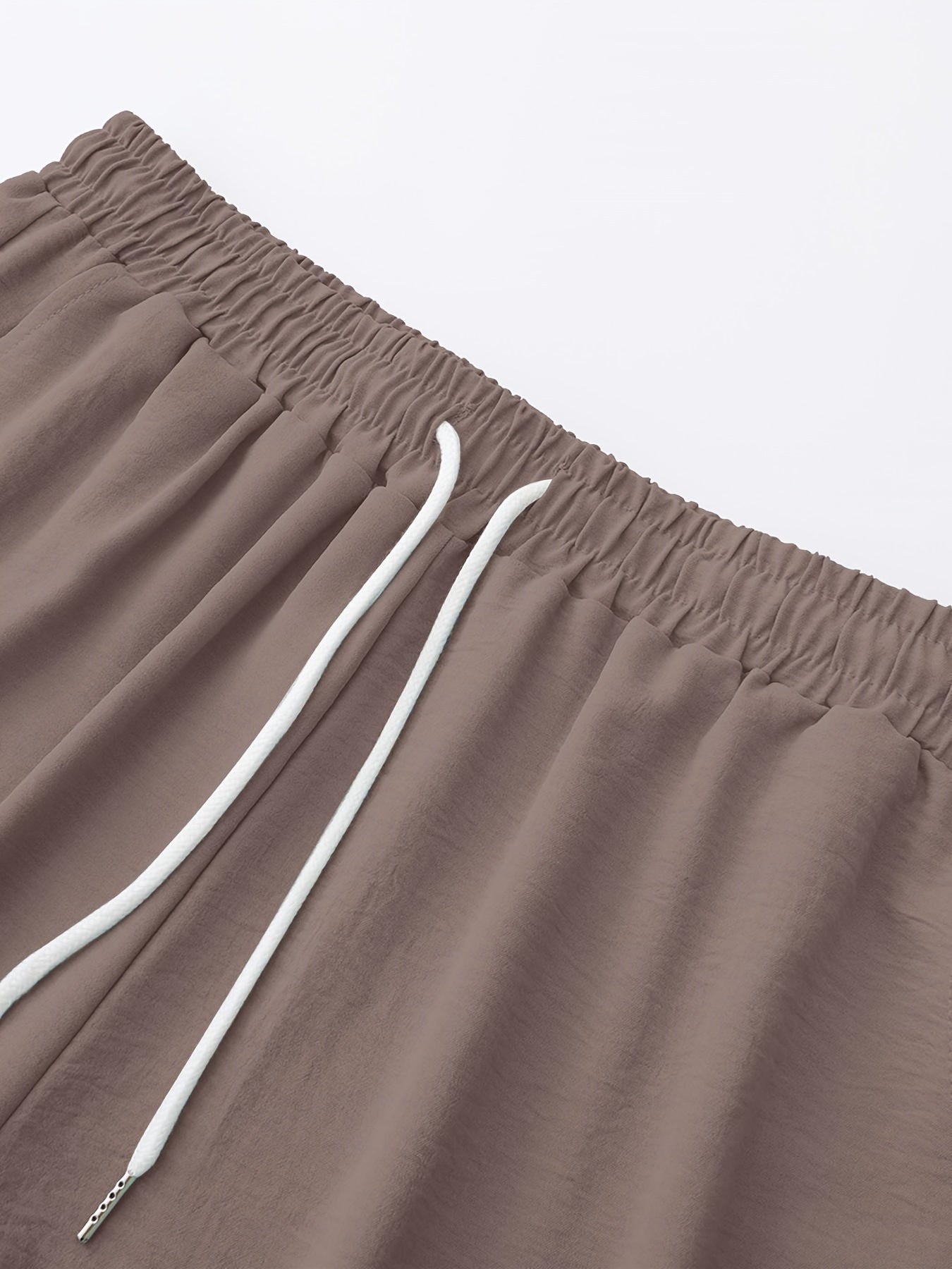 Conjunto de camisa de botones con cuello band y pantalones con cordón de talla grande para hombres, ideal para deportes y ocio