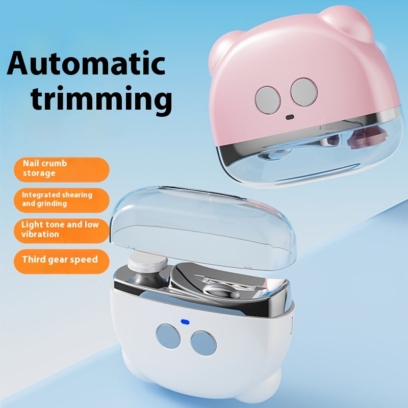 Erkaklar, ayollar va uy hayvonlari uchun 3 tezlikni sozlash va past shovqinli ishlash bilan jihozlangan portativ USB zaryadlanadigan tirnoq kesgichi va maydalagichi.