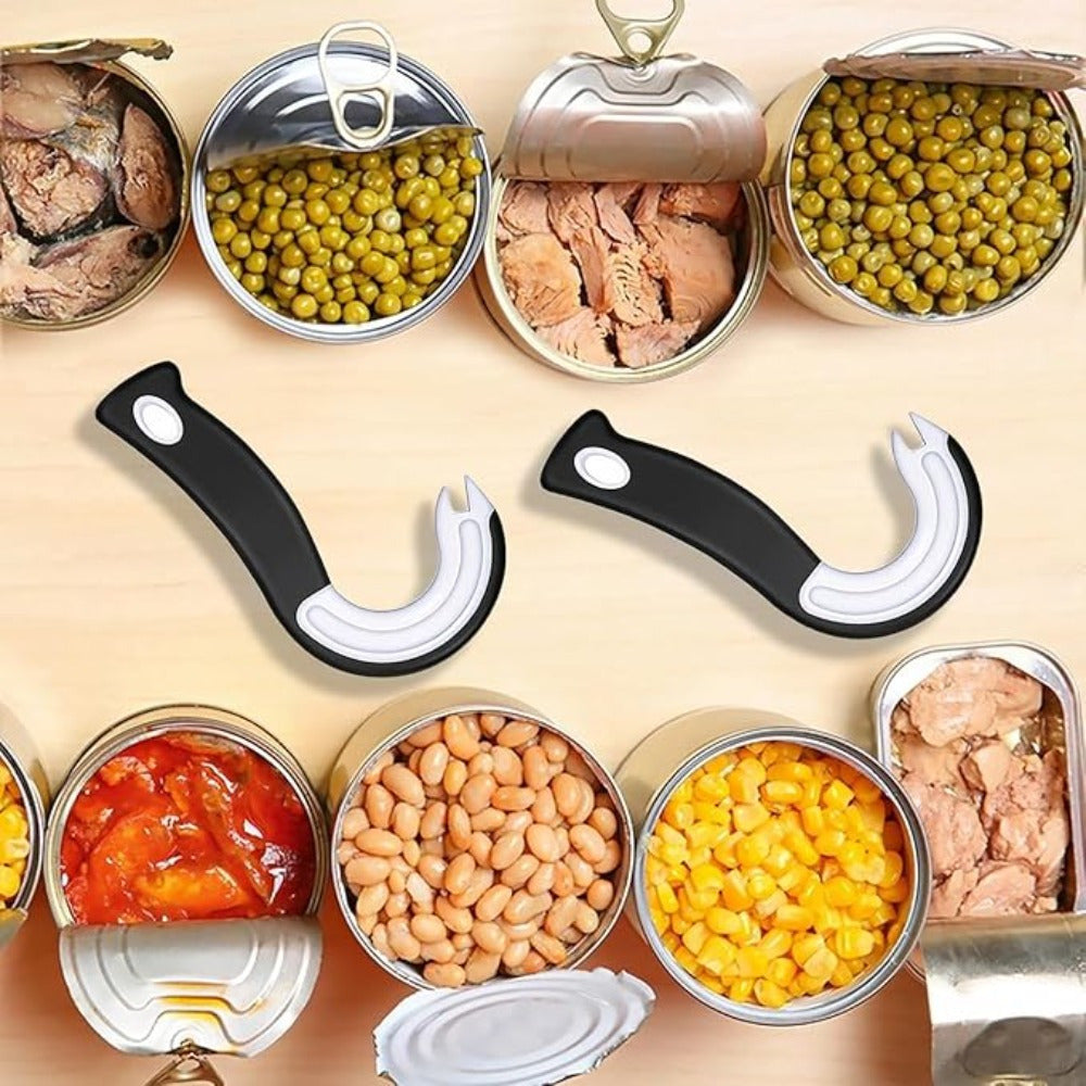 Can Opener with Non-Slip Rubber Grip Easy-Open Ring Pull Kitchen Tool