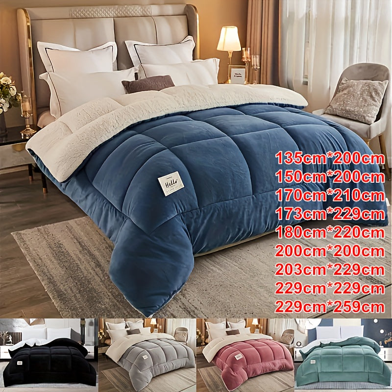 Reversible Plaid Comforter All-Season Quilted Duvet Insert Medium Weight Polyester 9 Sizes