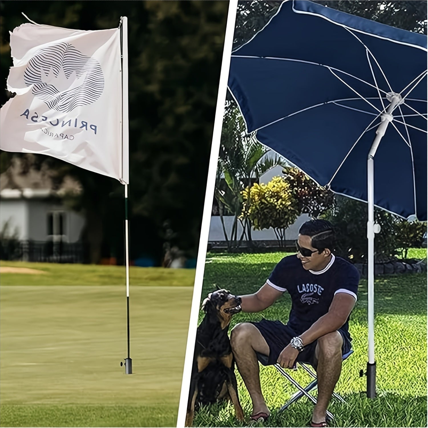 Heavy Duty Metal Ground Anchor for Patio and Beach Umbrellas with Two Forks for Soil and Outdoor Use