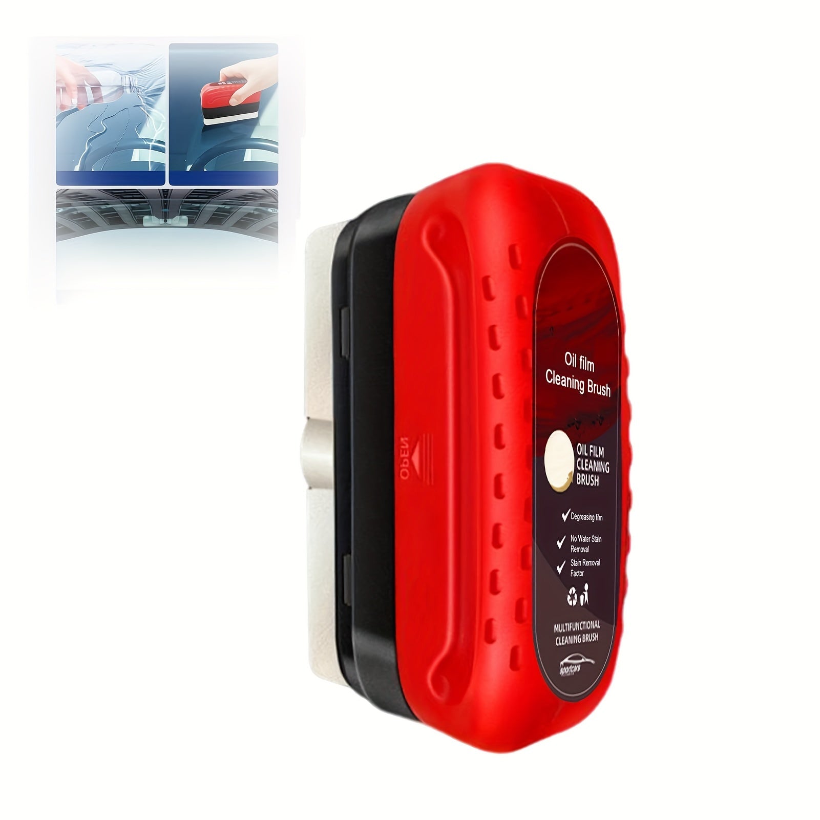 Removedor de película de aceite de vidrio de coche universal líquido limpiador 120ml cepillo de espuma reutilizable
