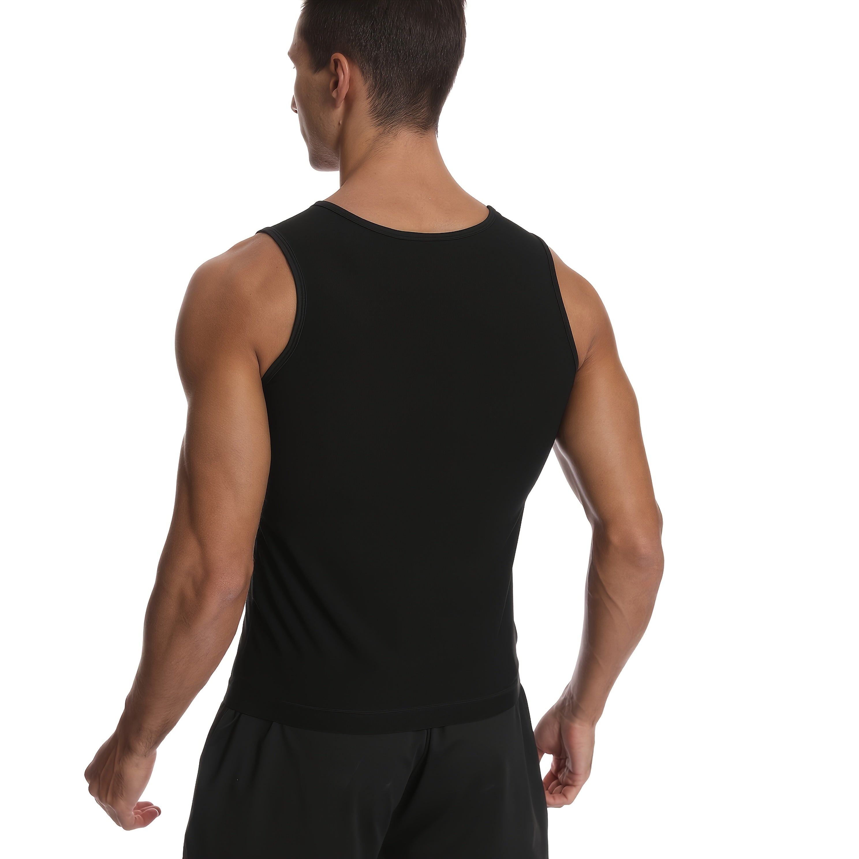 Men's Sauna Sweat Shaping Sportswear Tank Top for Fitness Training Slimming Polyester