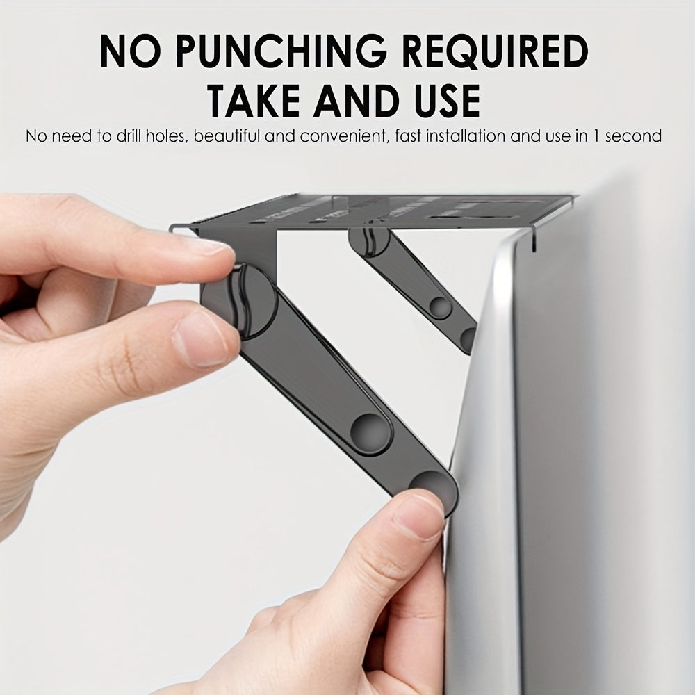 Multimedia Storage Rack with Adjustable Shelves for TV, Monitor, Router