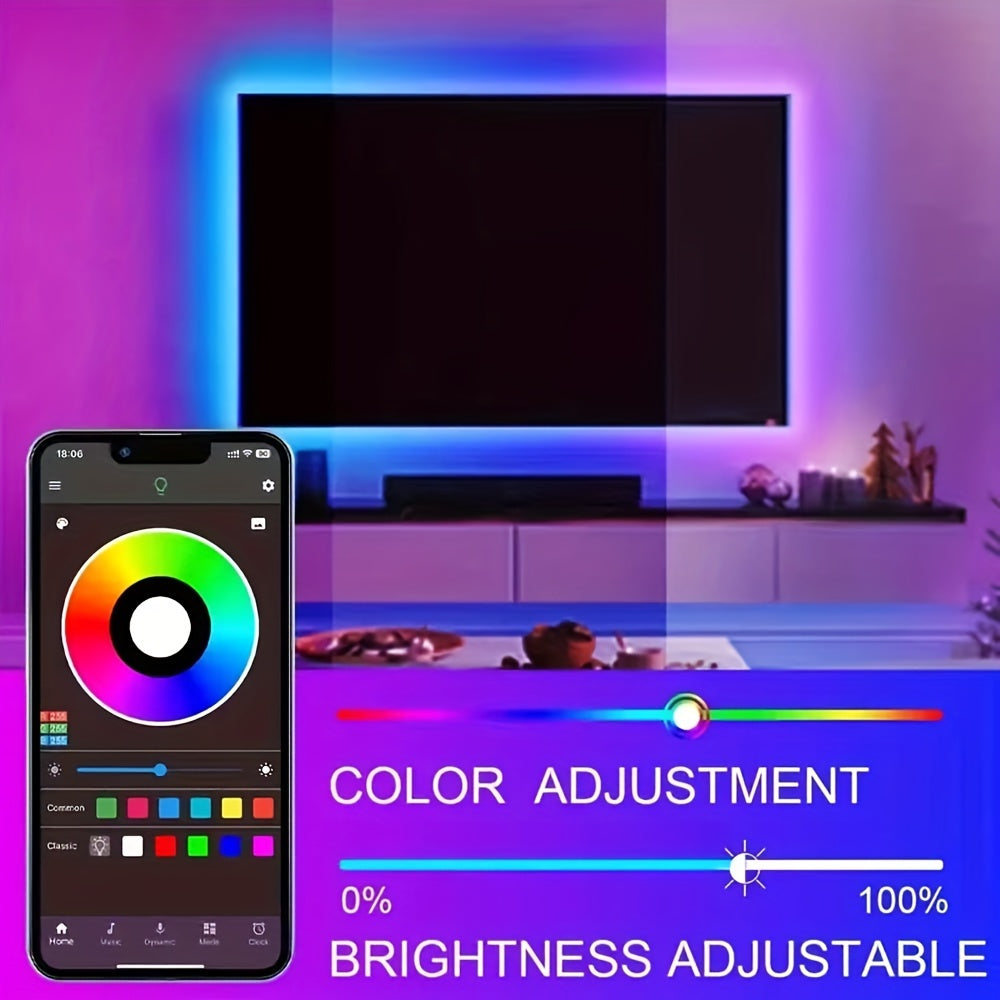 RGB LED chiroqlar chizig'i 91cm dan 29.87m gacha USB rang o'zgartirish masofadan boshqarish ilovasi bilan