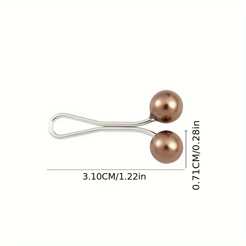 Set of 12 U-Shaped Safety Pins with Faux Pearl Beads for Headscarves Shawls Hijabs