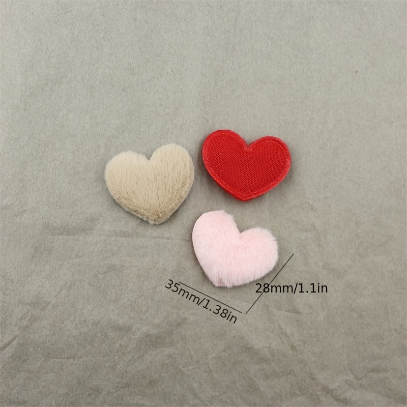 80 ta bo'yalgan yumshoq mato yurak shakllari, DIY hunarmandchiligi va bezaklar uchun