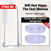 2-Pack Soft Silicone Finger Toothbrushes for All Ages with Protective Caps