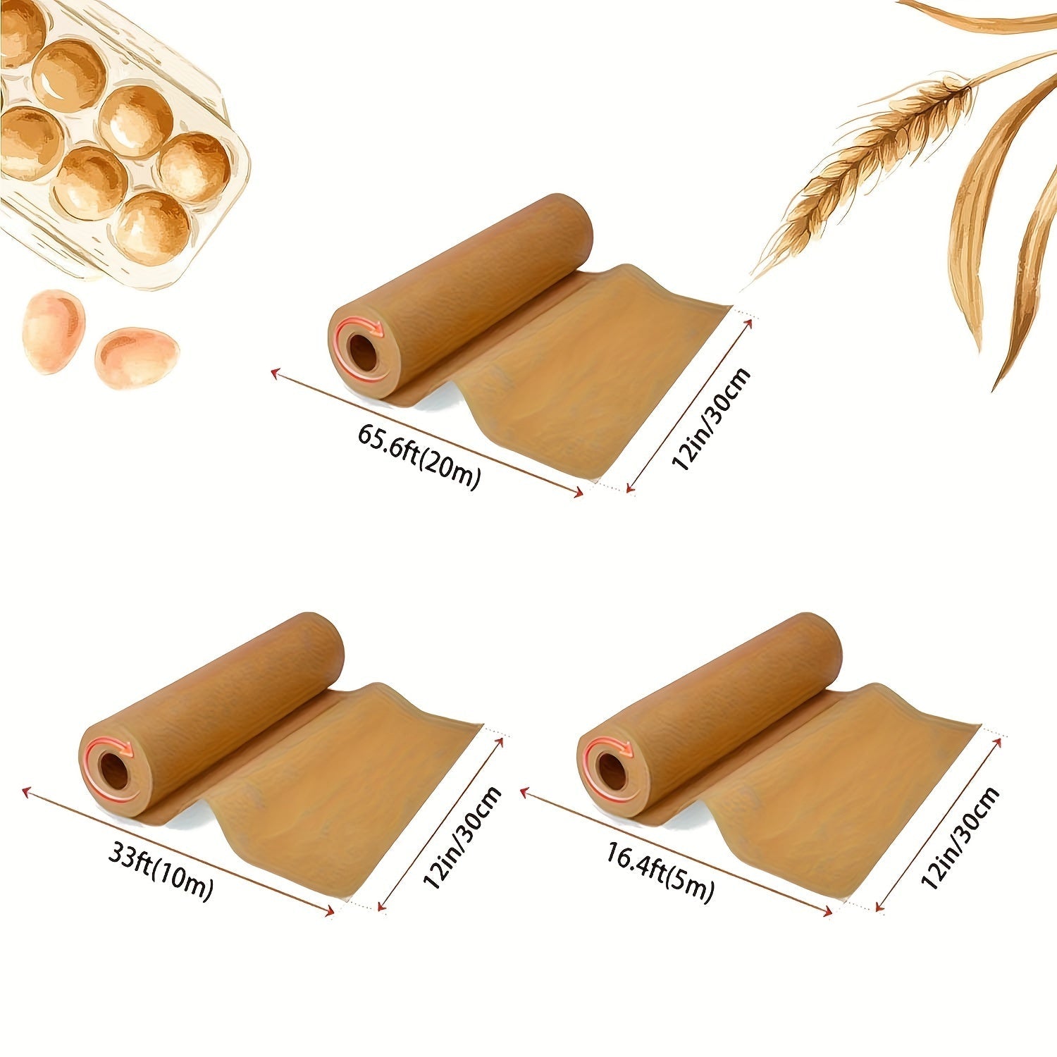 Non-Stick Parchment Paper Roll for Baking Cooking Grilling Air Frying